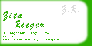 zita rieger business card